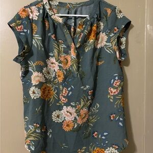 Floral Green Women's Top